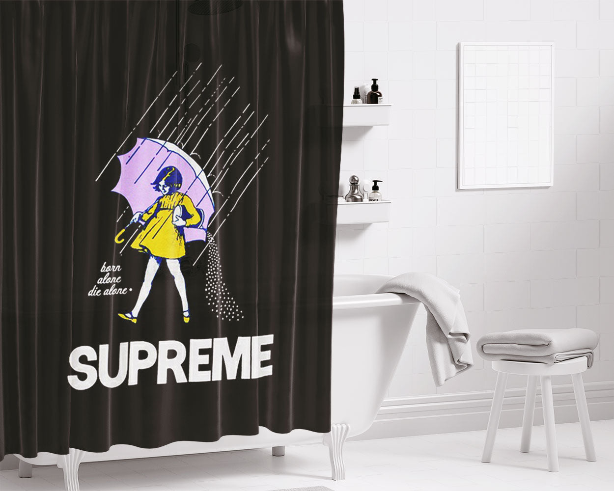 Supreme Umberella Women Bathroom Shower Curtain Fabric Waterproof | 66 X 72 Inch