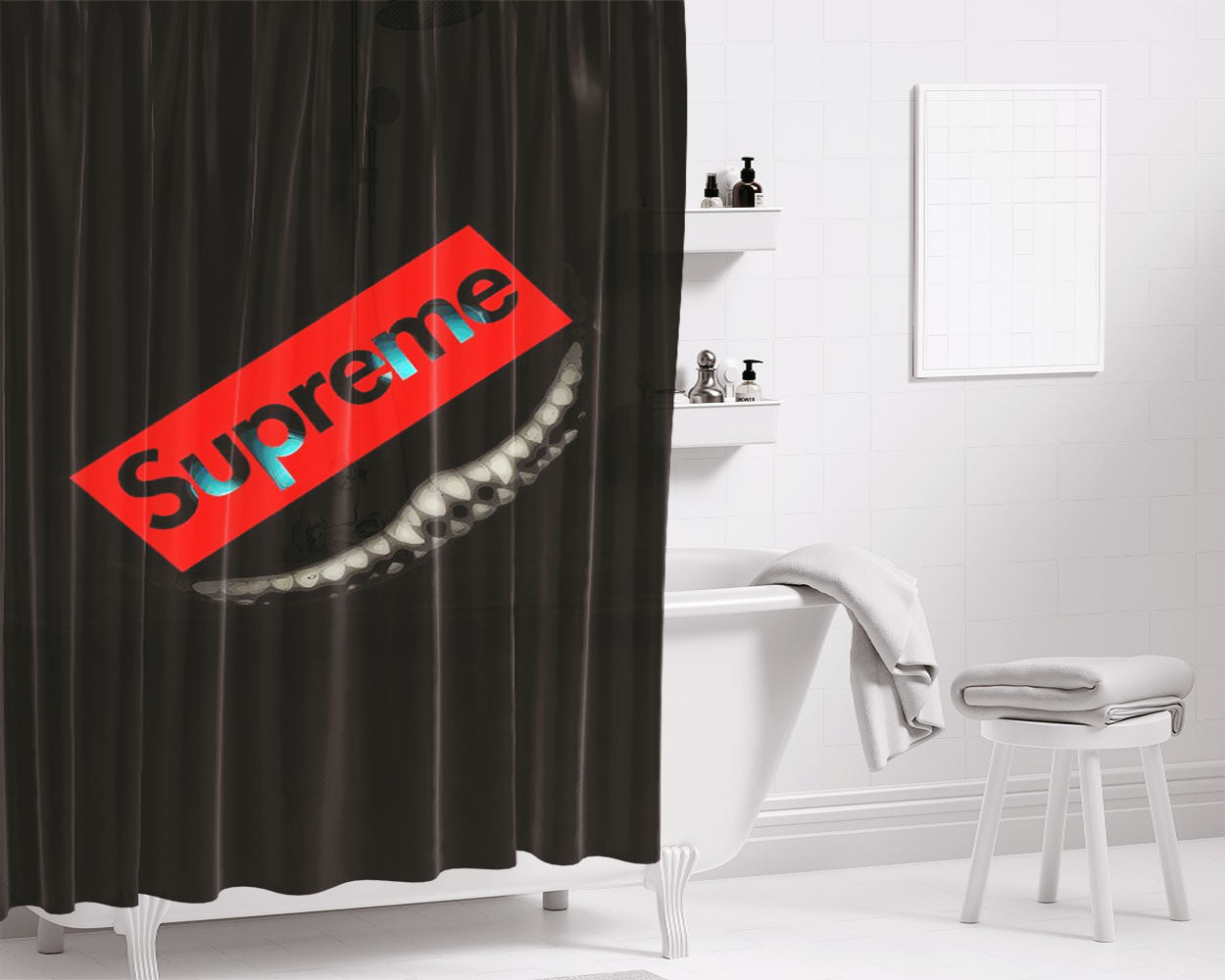 Supreme X Alieanc Cat Bathroom Shower Curtain Fabric Waterproof | 66 X 72 Inch