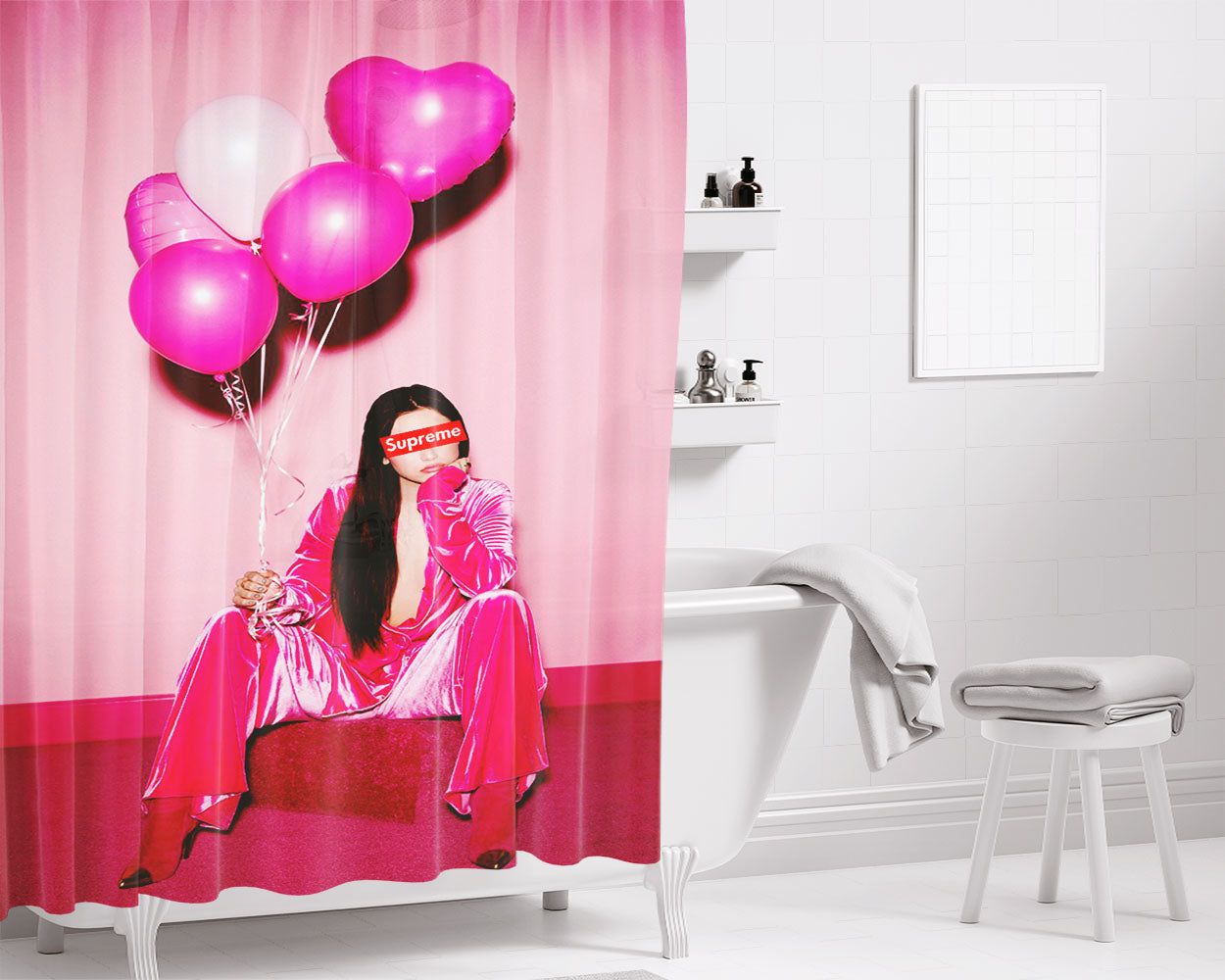 Supreme X Maggie Lindemann Bathroom Shower Curtain Fabric Waterproof | 66 X 72 Inch