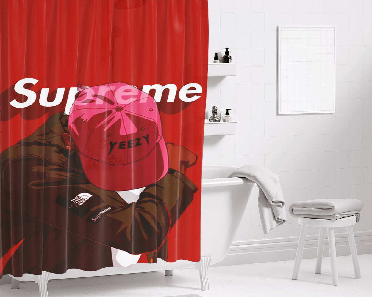 Supreme Yeezy Bathroom Shower Curtain Fabric Waterproof | 66 X 72 Inch