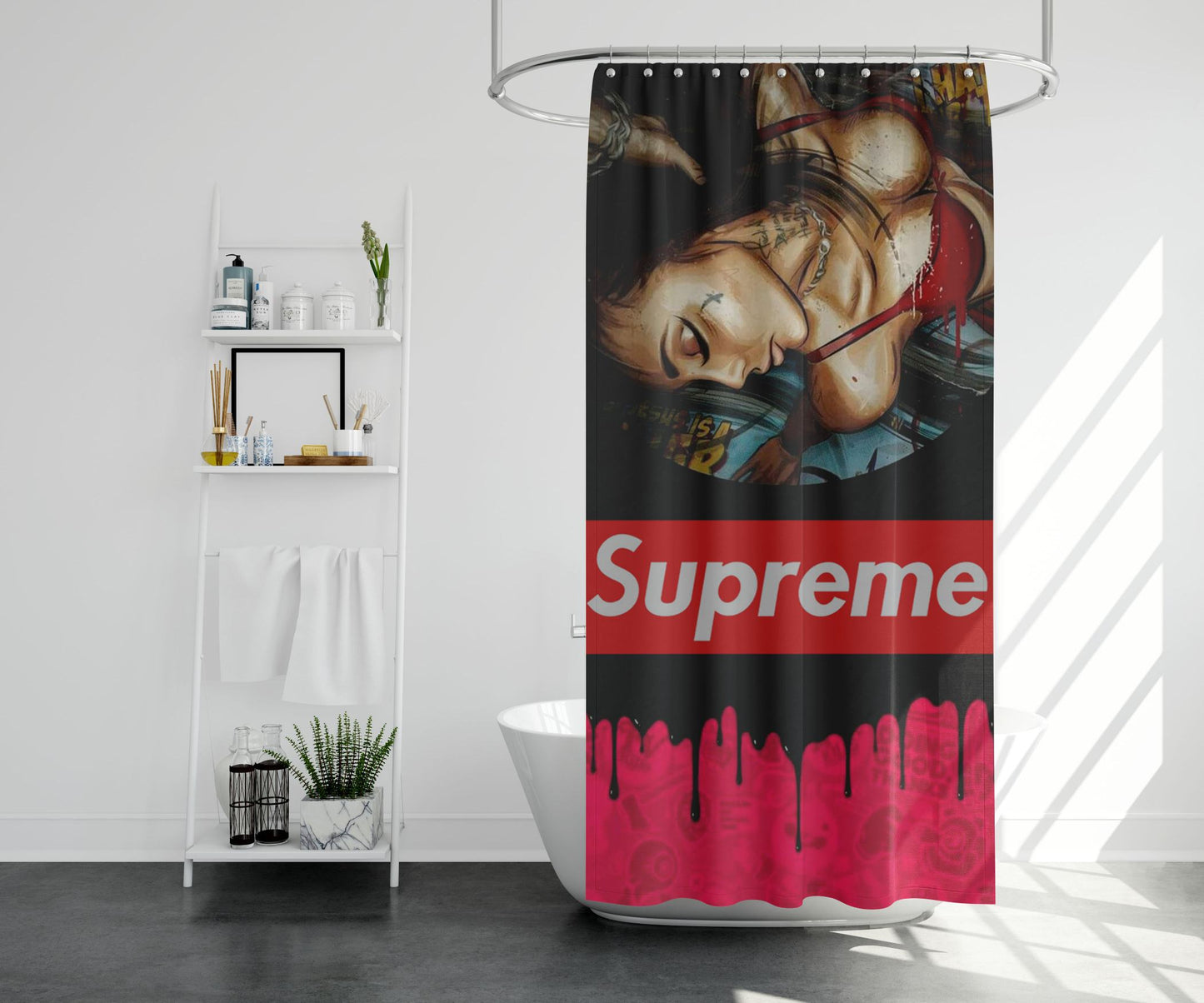 Supreme X Dope Shower Curtain Farmhouse Bathroom Decor