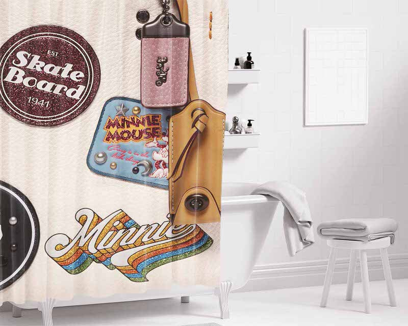 Coach Disney Patch Bathroom Shower Curtain Fabric Waterproof | 66 X 72 Inch