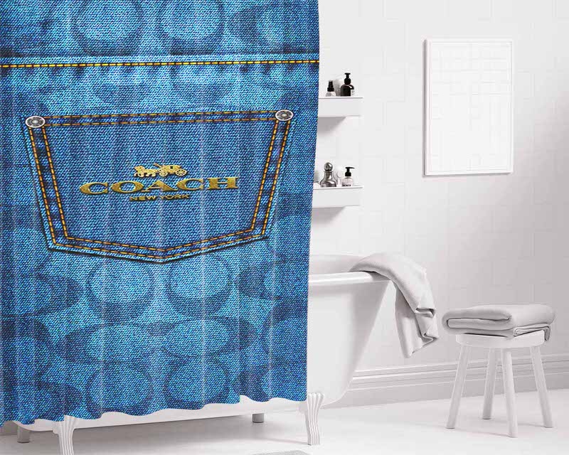 Coach Jeans Bathroom Shower Curtain Fabric Waterproof | 66 X 72 Inch