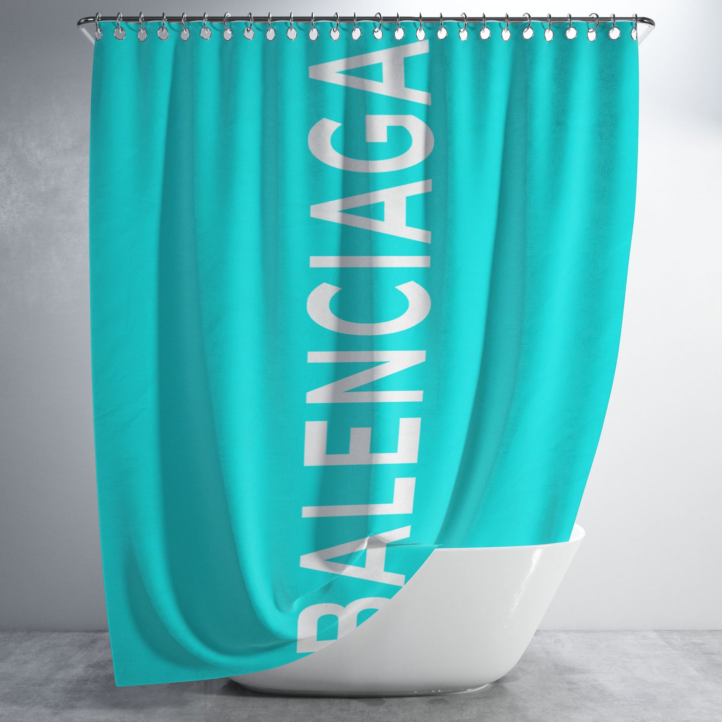 Balenciaga Logo Tosca Bathroom Shower Curtain Fabric Waterproof | 66 X 72 Inch