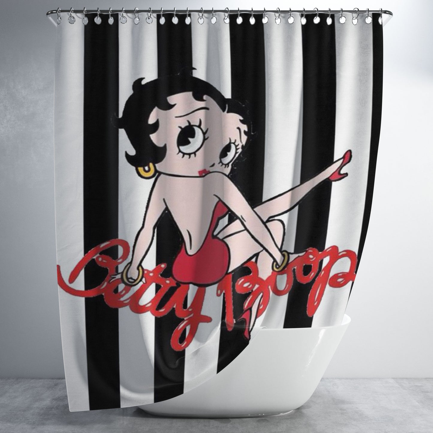 Betty Boop Emo S Bathroom Shower Curtain Fabric Waterproof | 66 X 72 Inch