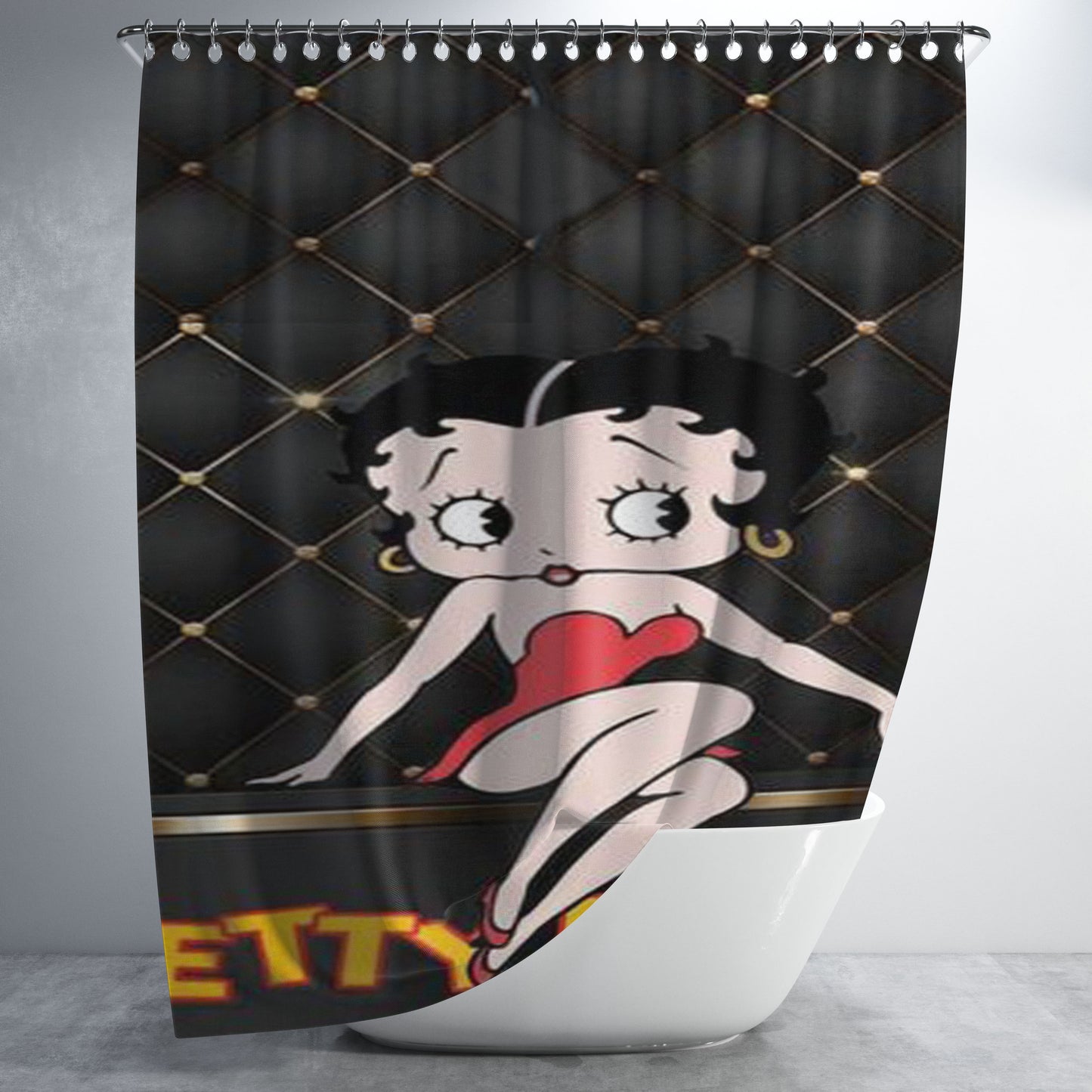 Betty Boop Bathroom Shower Curtain Fabric Waterproof | 66 X 72 Inch