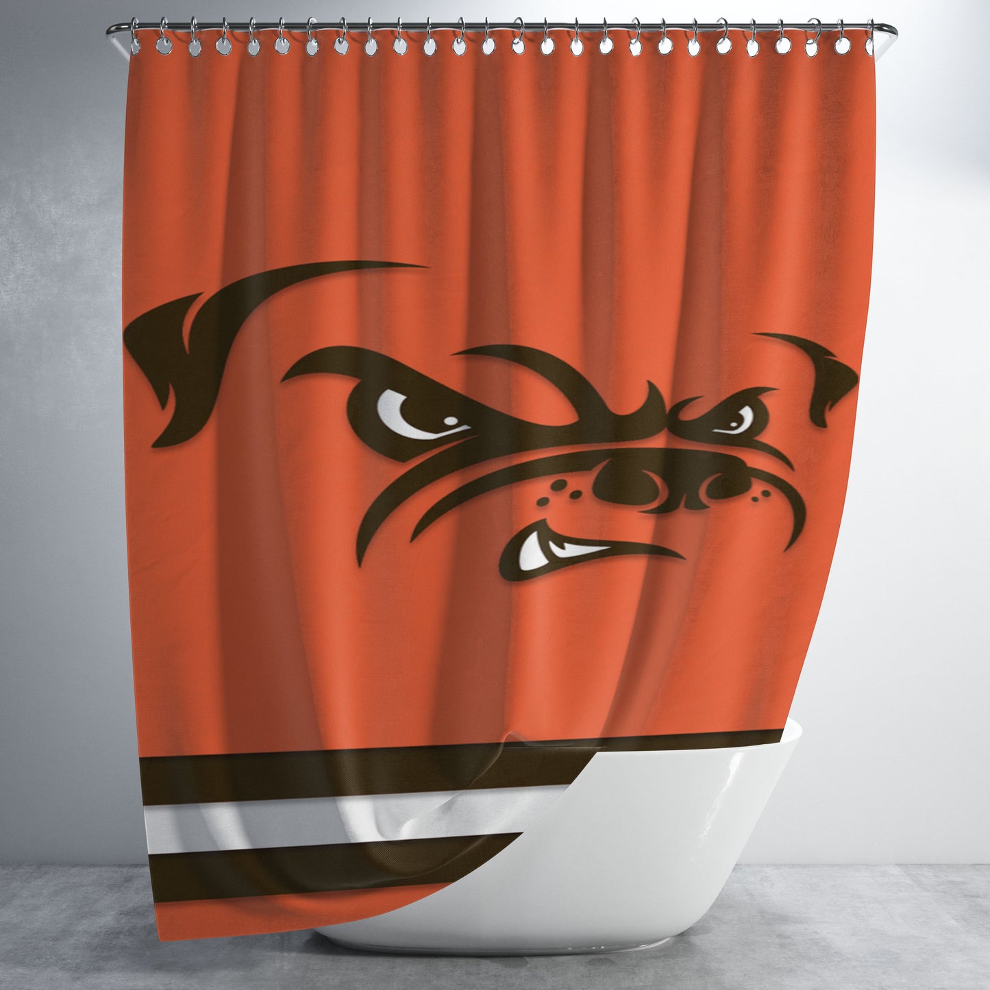 Cleveland Browns Jersey Bathroom Shower Curtain Fabric Waterproof | 66 X 72 Inch