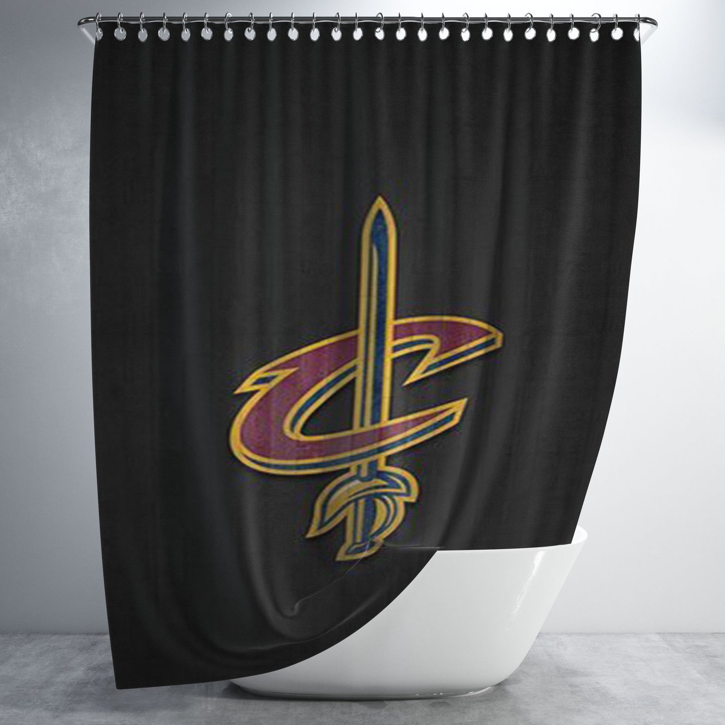 Cleveland Cavaliers Emblem Bathroom Shower Curtain Fabric Waterproof | 66 X 72 Inch