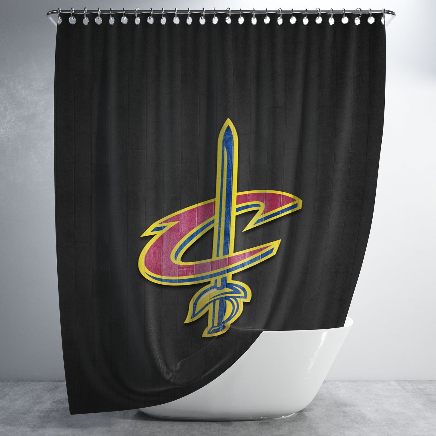 Cleveland Cavaliers Hardwood 2 Bathroom Shower Curtain Fabric Waterproof | 66 X 72 Inch