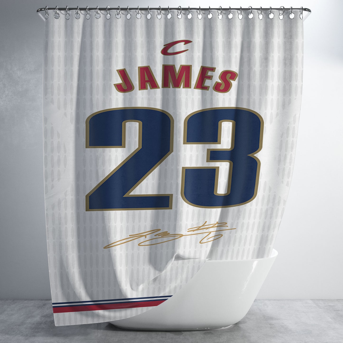 Cleveland Cavaliers James White Bathroom Shower Curtain Fabric Waterproof | 66 X 72 Inch