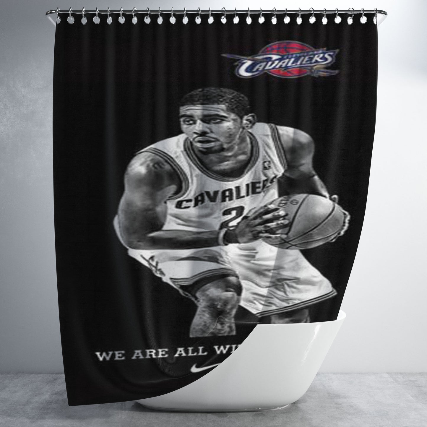 Cleveland Cavaliers Kyrie Irving Bathroom Shower Curtain Fabric Waterproof | 66 X 72 Inch