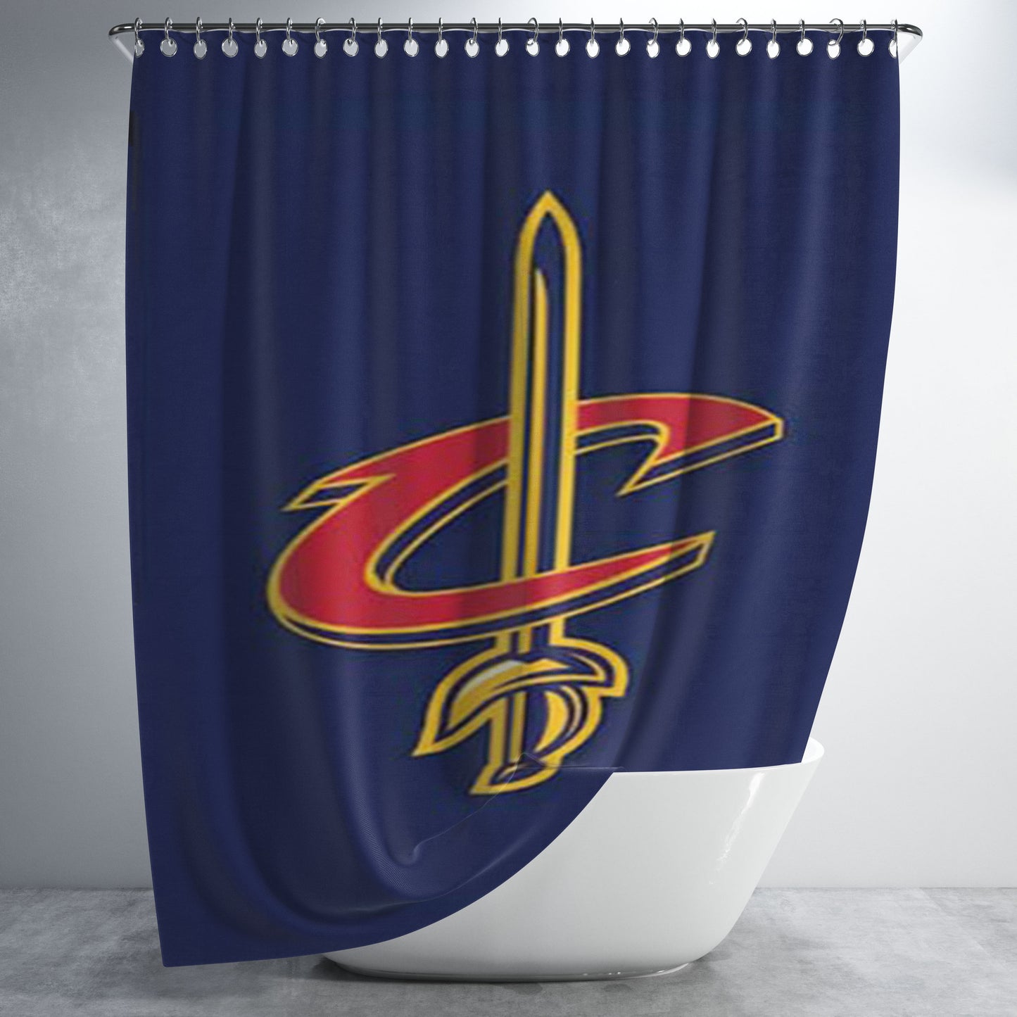 Cleveland Cavaliers Logo Sword Bathroom Shower Curtain Fabric Waterproof | 66 X 72 Inch