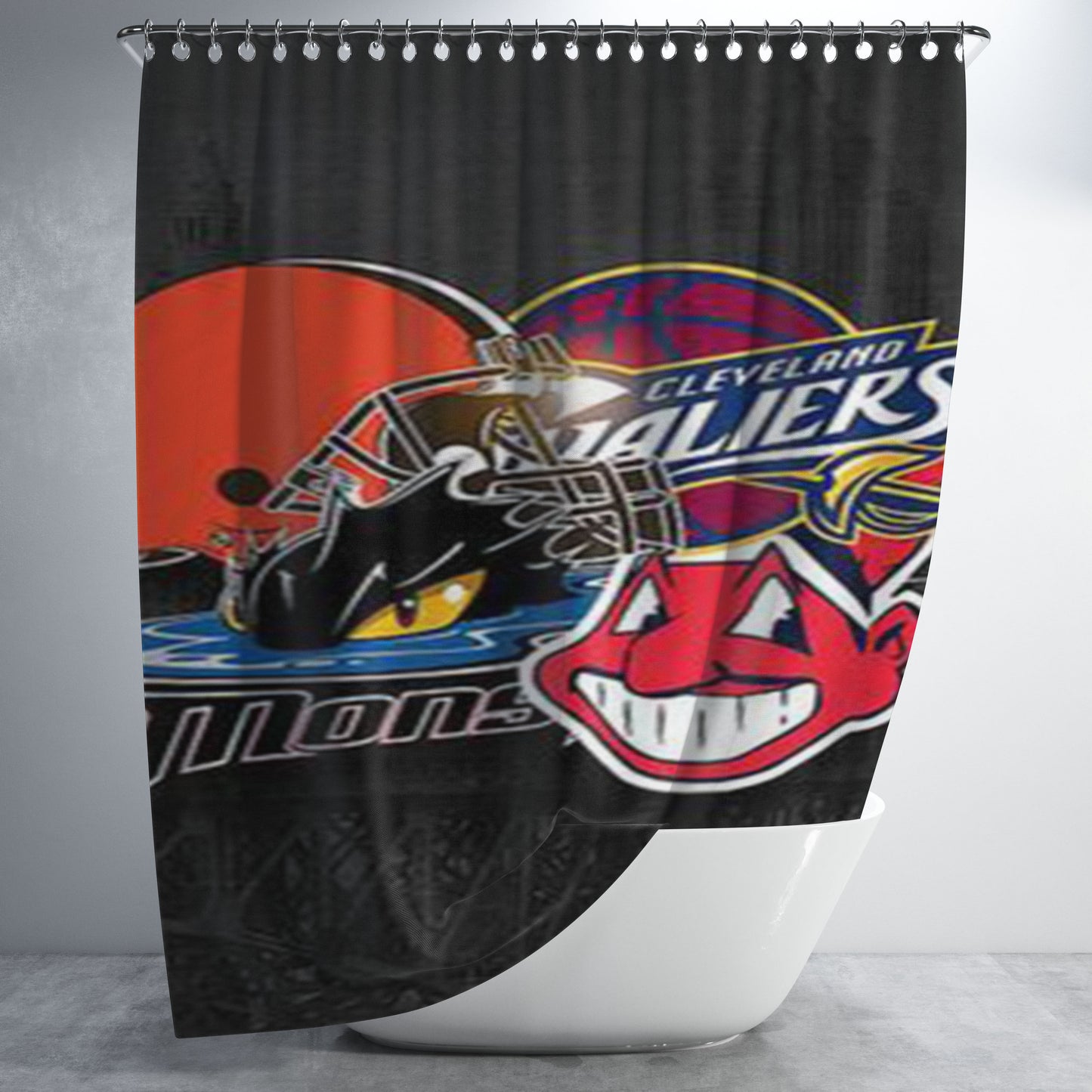 Cleveland Cavaliers Sports Bathroom Shower Curtain Fabric Waterproof | 66 X 72 Inch