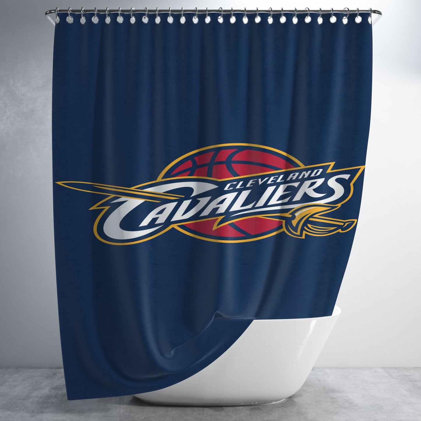 Cleveland Cavaliers Bathroom Shower Curtain Fabric Waterproof | 66 X 72 Inch