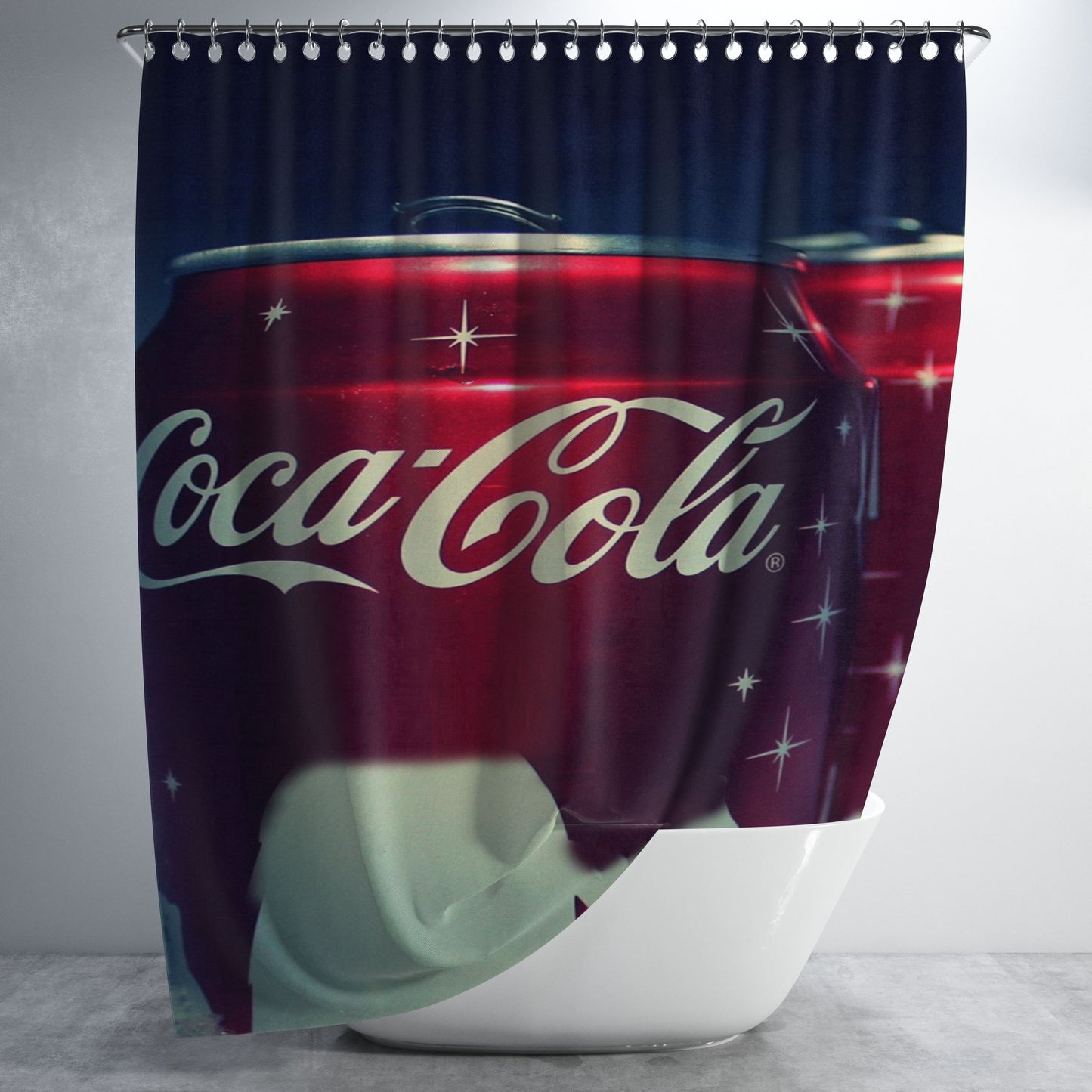 Coca Cola Wood Vending Machine Bathroom Shower Curtain Fabric Waterproof | 66 X 72 Inch