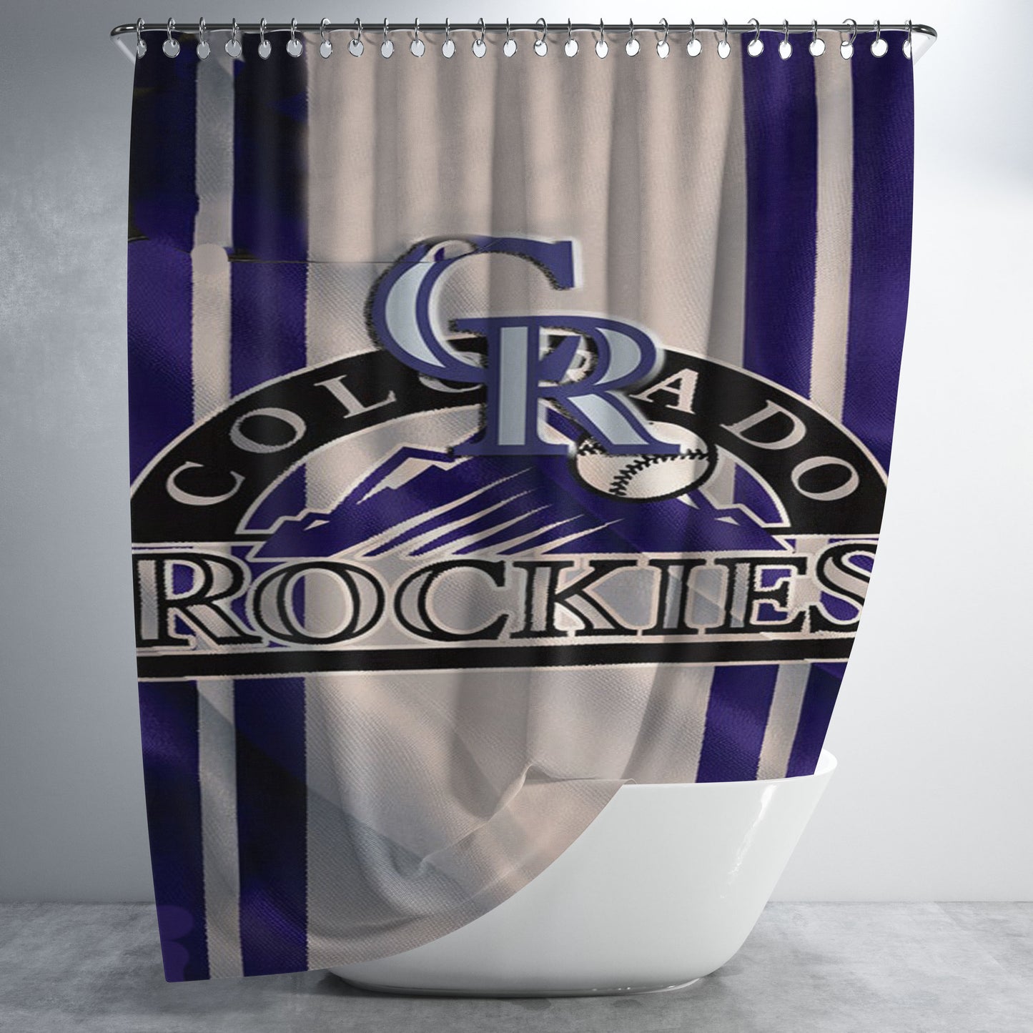 Colorado Rockies Baseball Cr Bathroom Shower Curtain Fabric Waterproof | 66 X 72 Inch