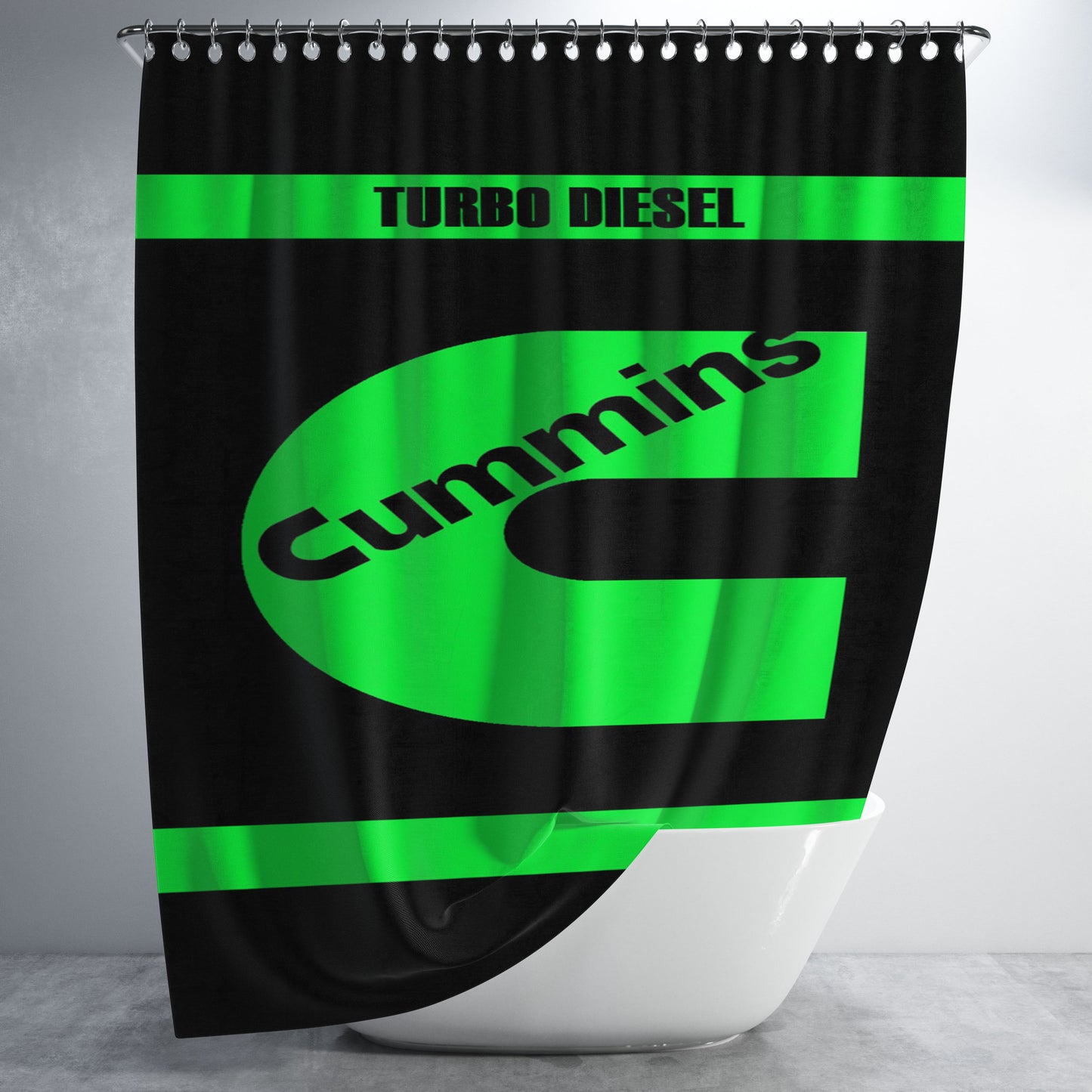 Cummins Turbo Diesel Bathroom Shower Curtain Fabric Waterproof | 66 X 72 Inch
