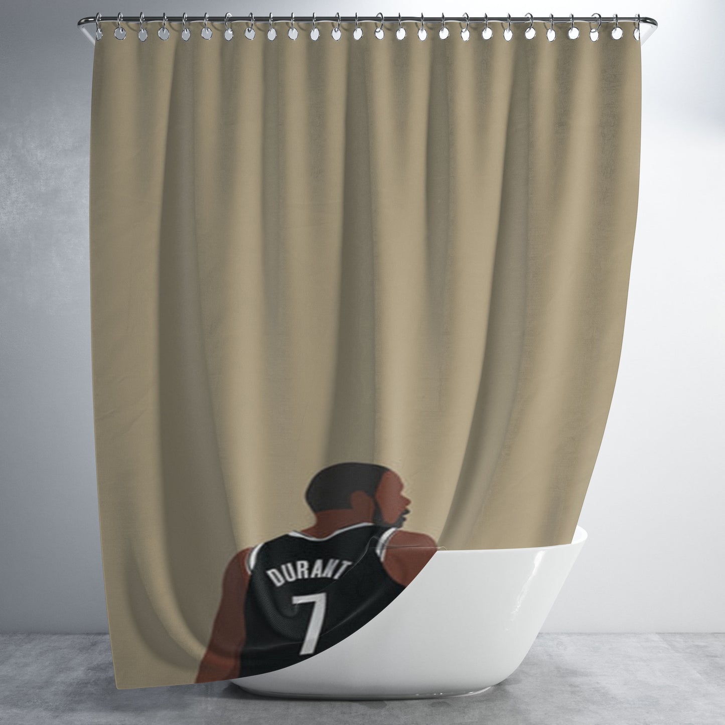 Durant - Basketball Bathroom Shower Curtain Fabric Waterproof | 66 X 72 Inch