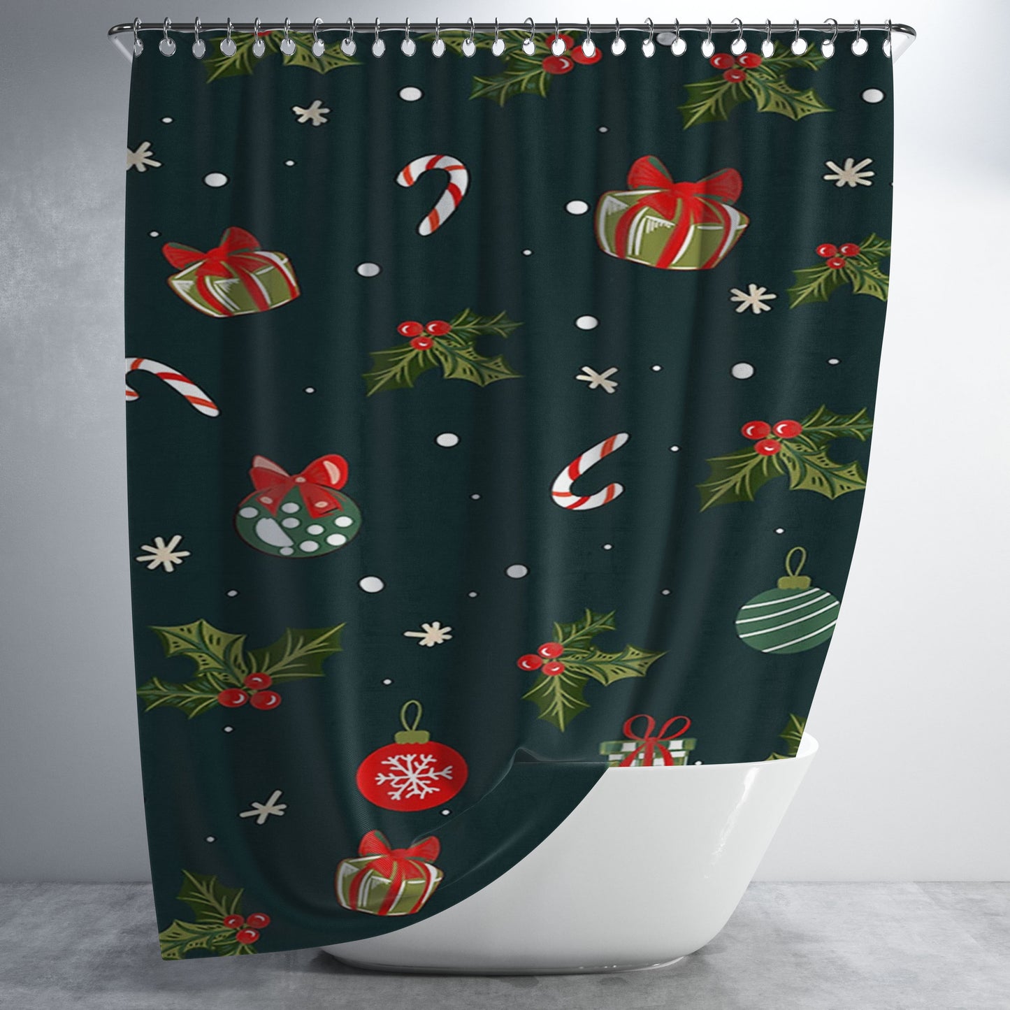 It'S Christmas Time Bathroom Shower Curtain Fabric Waterproof | 66 X 72 Inch