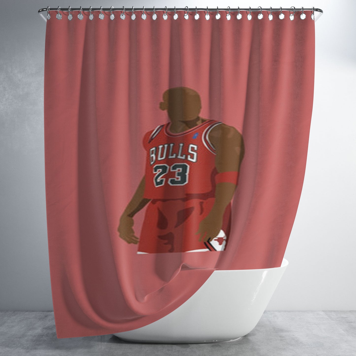 Jordan - Basketball Bathroom Shower Curtain Fabric Waterproof | 66 X 72 Inch