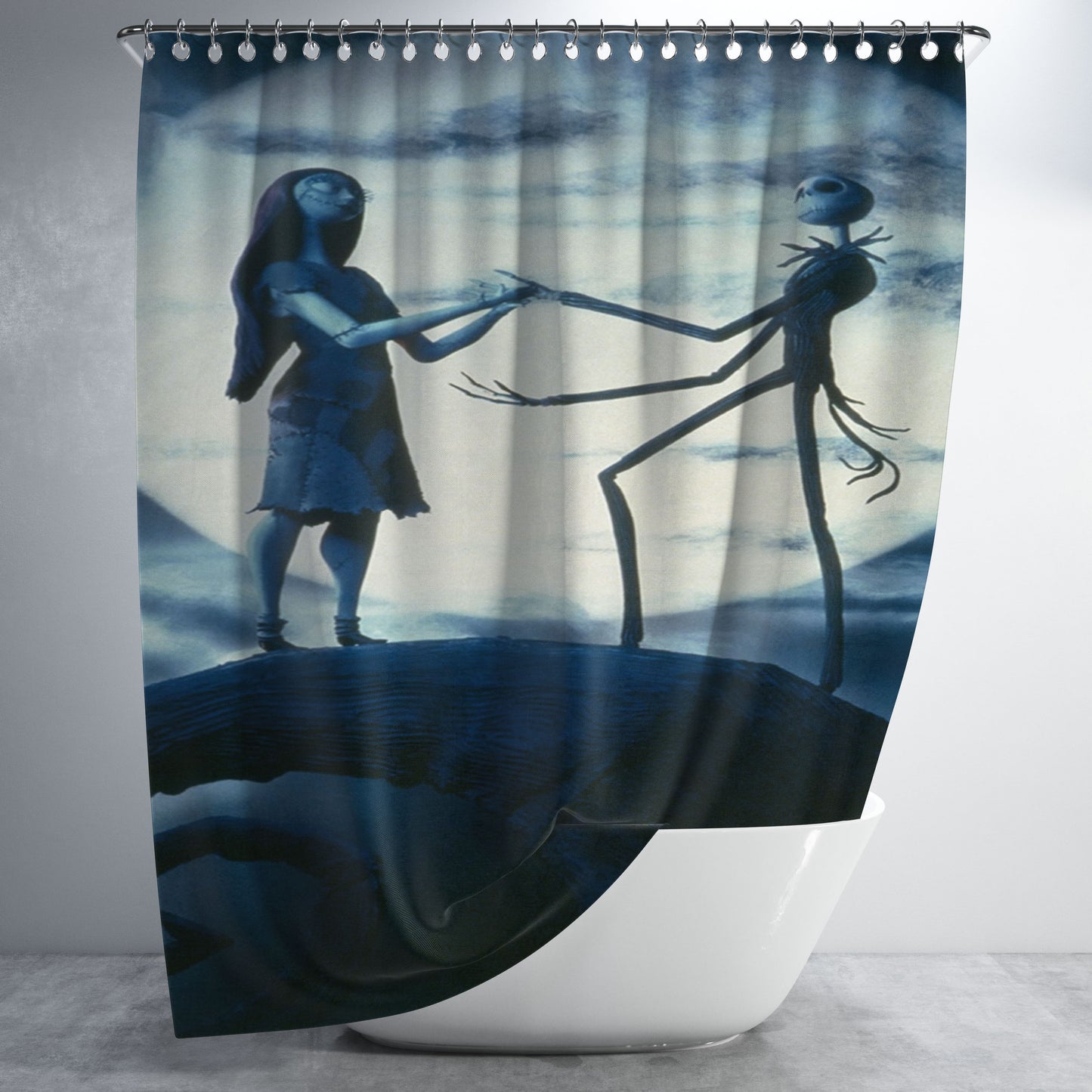Love The Nightmare Before Christmas 3 Bathroom Shower Curtain Fabric Waterproof | 66 X 72 Inch