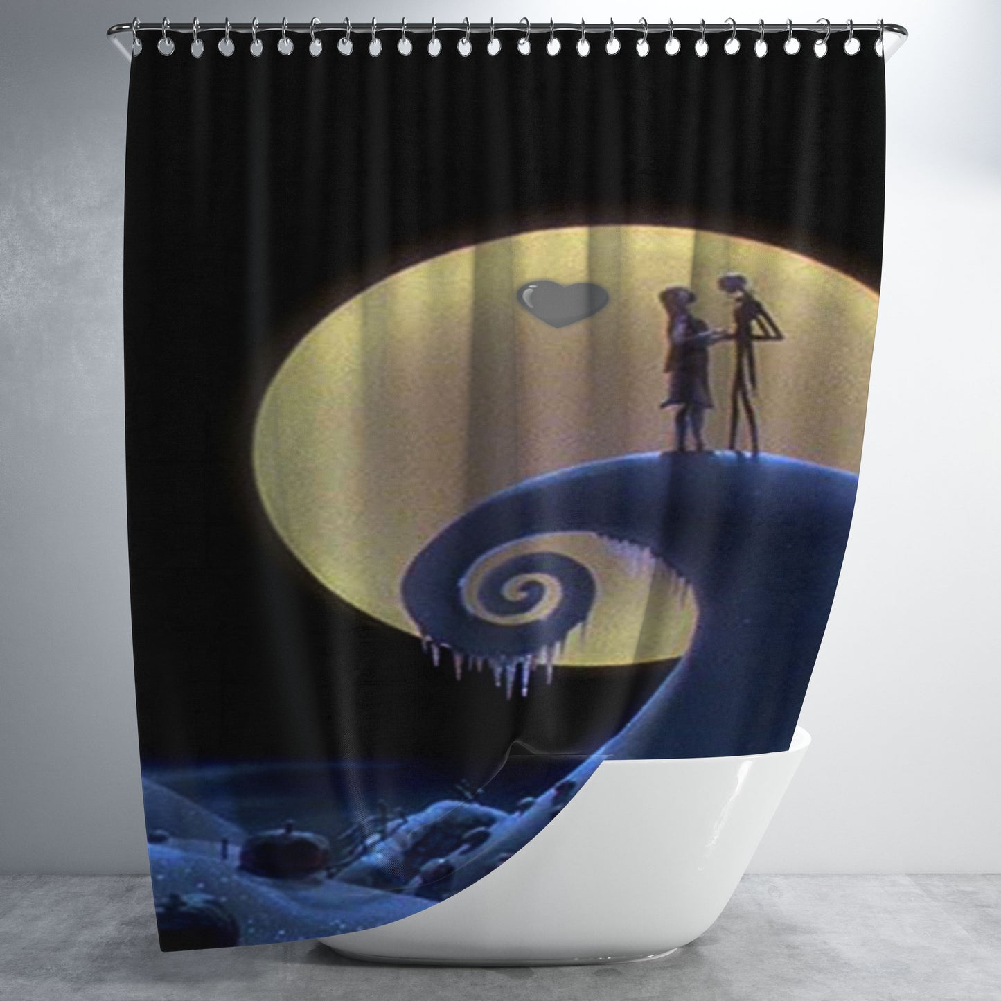 Love The Nightmare Before Christmas Bathroom Shower Curtain Fabric Waterproof | 66 X 72 Inch
