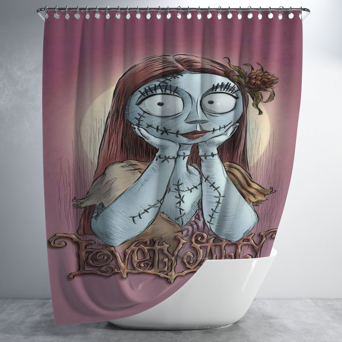 Lovely Sally The Nightmare Before Christmas Bathroom Shower Curtain Fabric Waterproof | 66 X 72 Inch