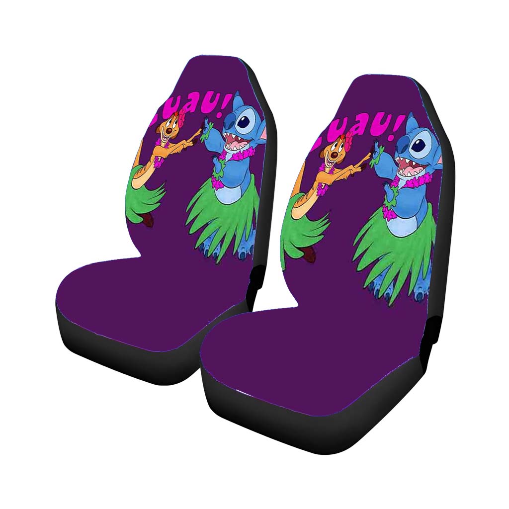 Luau Timon Silhouette And Stitch Disney Car Seat Covers