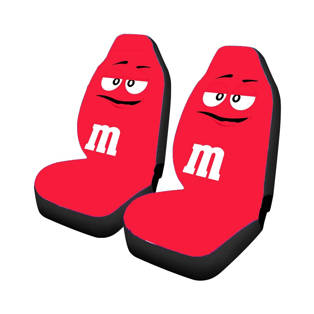M&M Red Face Boring Car Seat Covers