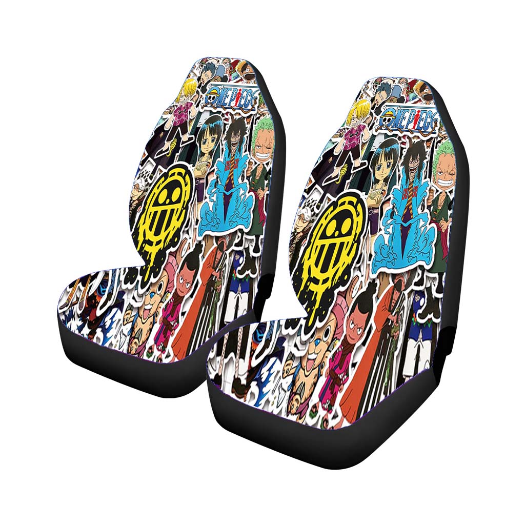 One Piece Anime All Characters Title Sticker Car Seat Covers