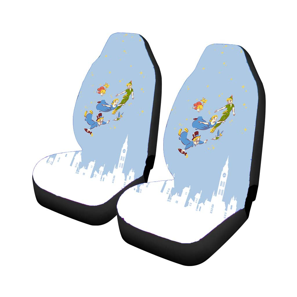 Peter Pan And Friends Flying Above New York Wallpaper Car Seat Covers