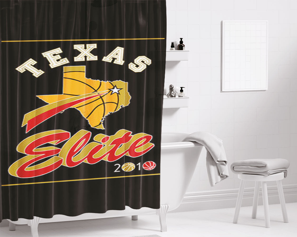 Texas Elite 0 Bathroom Shower Curtain Fabric Waterproof | 66 X 72 Inch
