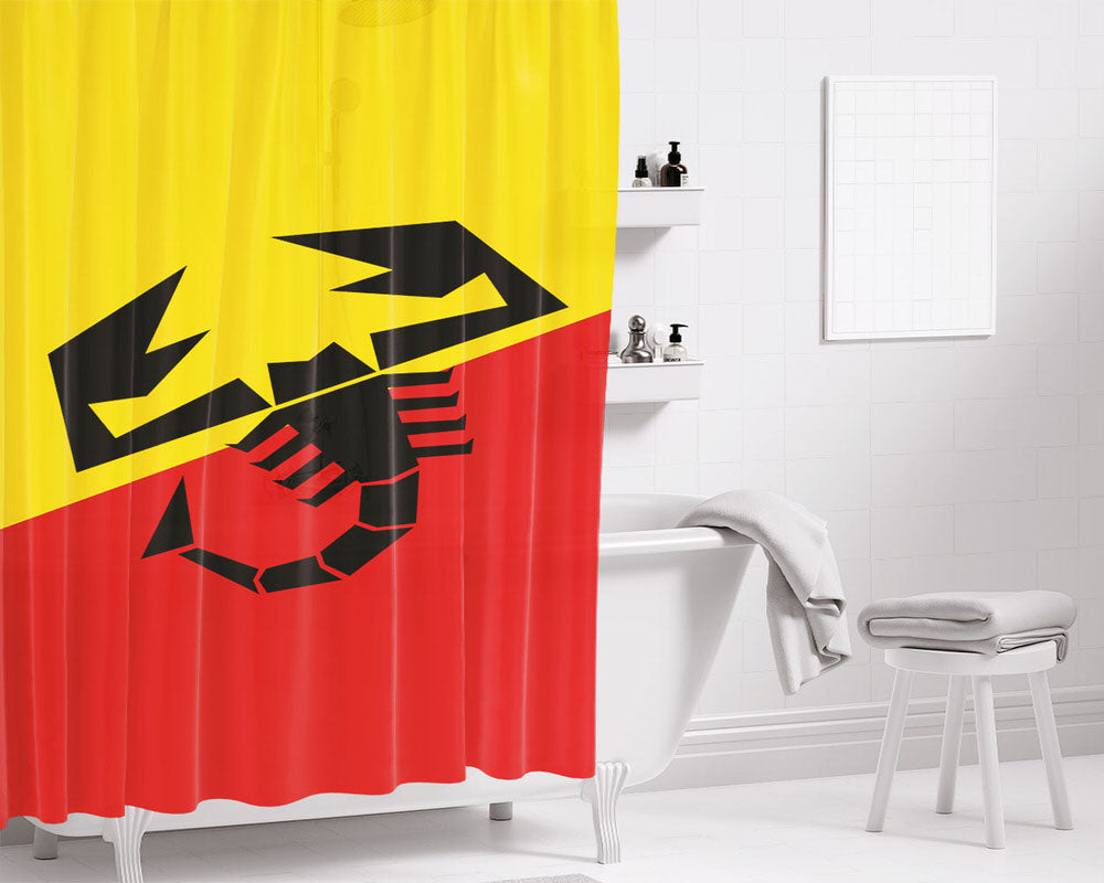 Abarth Logo Bathroom Shower Curtain Fabric Waterproof | 66 X 72 Inch