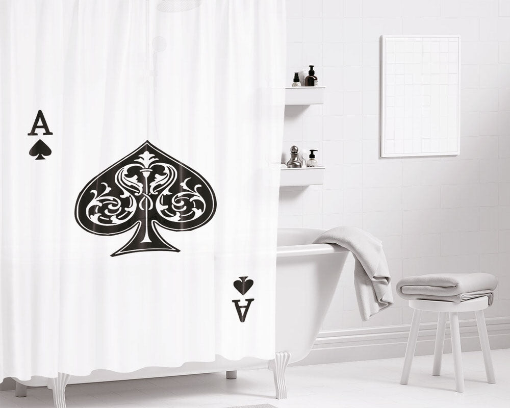 Ace Of Spades Bathroom Shower Curtain Fabric Waterproof | 66 X 72 Inch