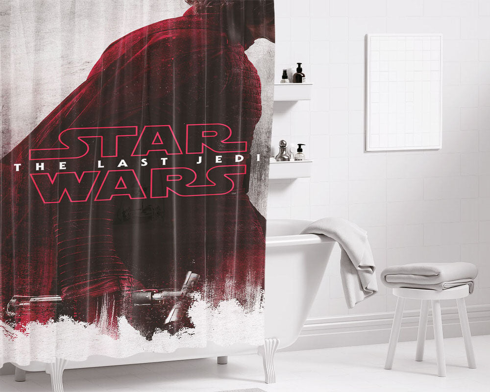 Adam Driver Kylo Ren The Last Jedi Teaser Poster Bathroom Shower Curtain Fabric Waterproof | 66 X 72 Inch