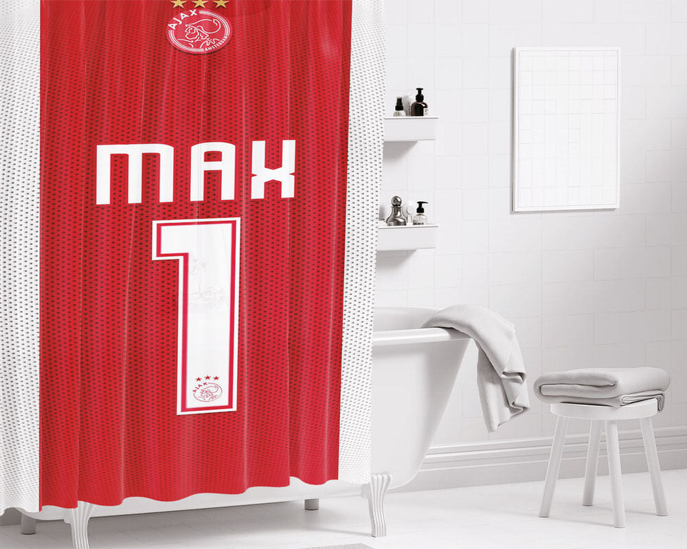 Ajax Amsterdam Max Bathroom Shower Curtain Fabric Waterproof | 66 X 72 Inch