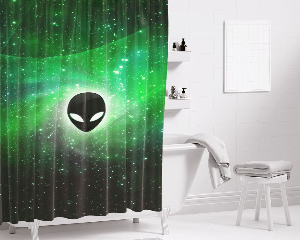 Alien Wallpaper Bathroom Shower Curtain Fabric Waterproof | 66 X 72 Inch