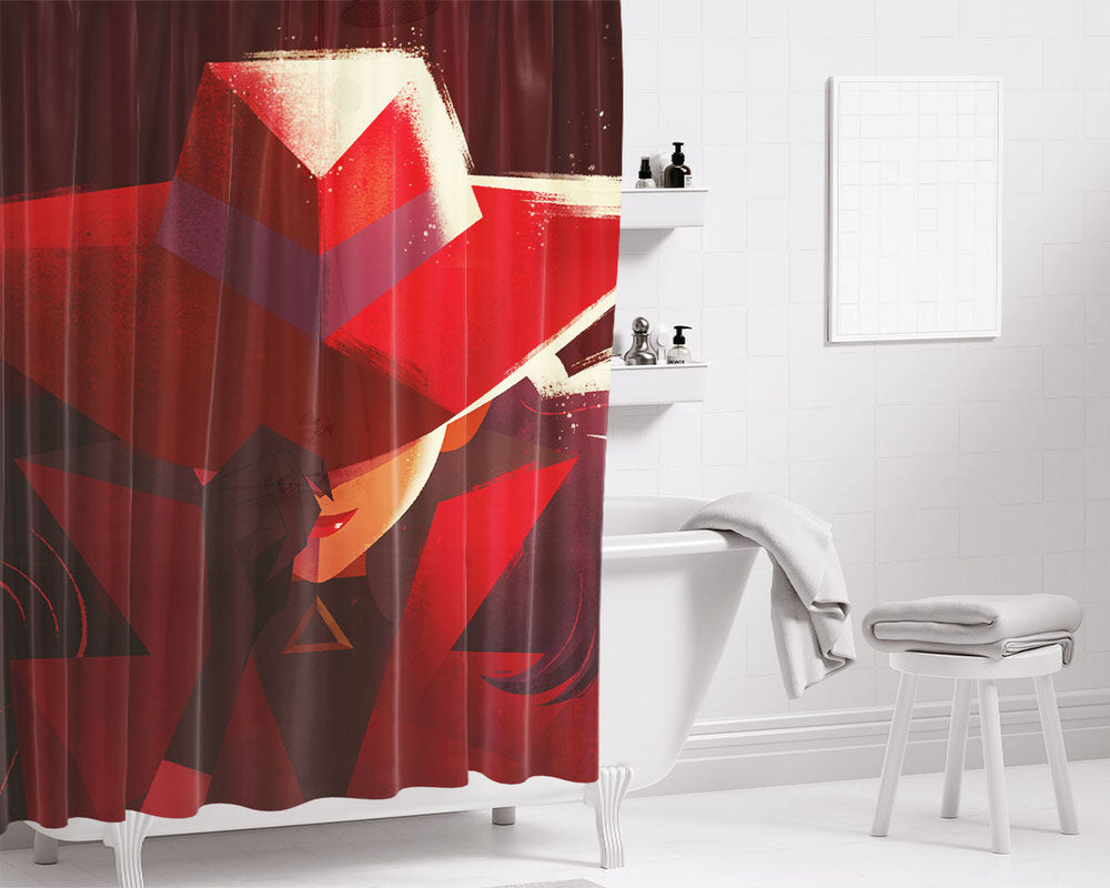 Animated Carmen Sandiego Poster Bathroom Shower Curtain Fabric Waterproof | 66 X 72 Inch