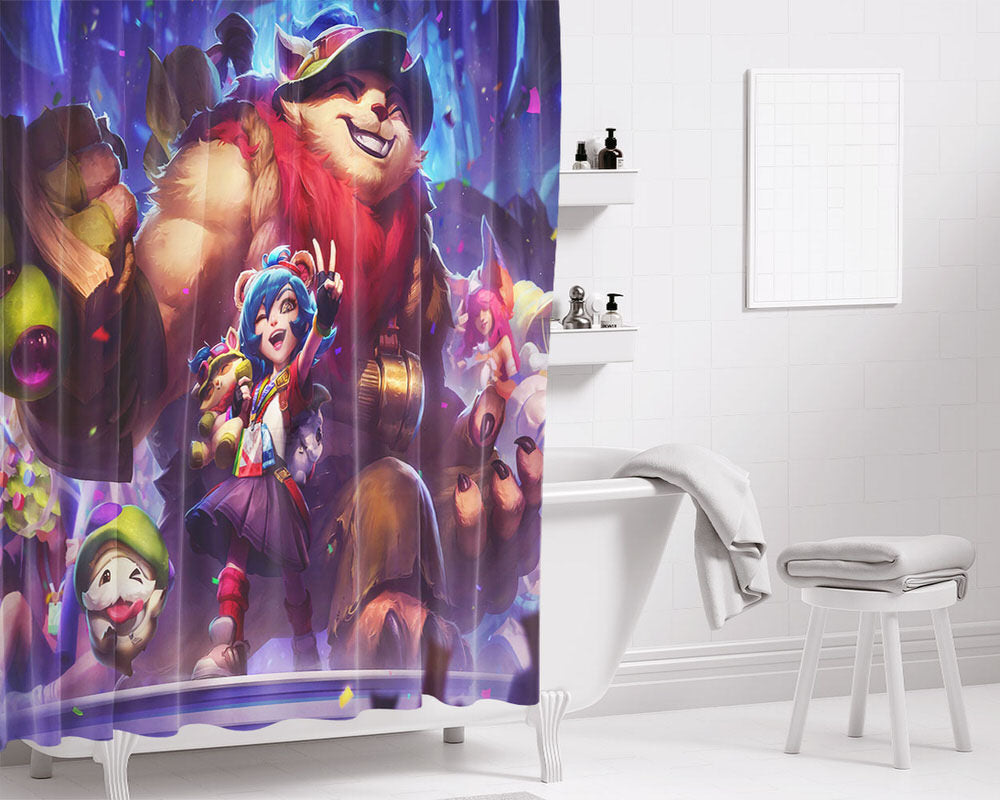 Annie Versary Skin Splash Art Lol Bathroom Shower Curtain Fabric Waterproof | 66 X 72 Inch