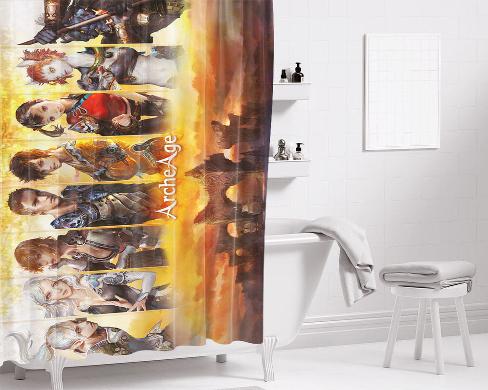 Archeage Hd Wallpaper Bathroom Shower Curtain Fabric Waterproof | 66 X 72 Inch
