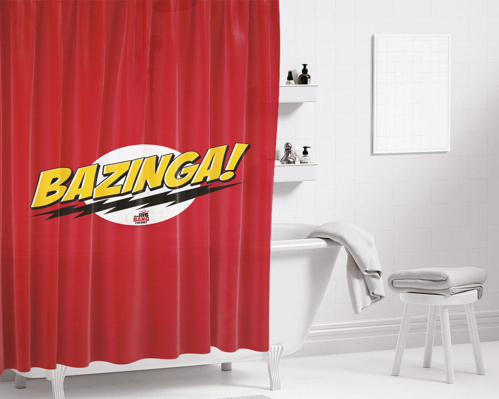 Bazinga The Big Bag Theory Bathroom Shower Curtain Fabric Waterproof | 66 X 72 Inch