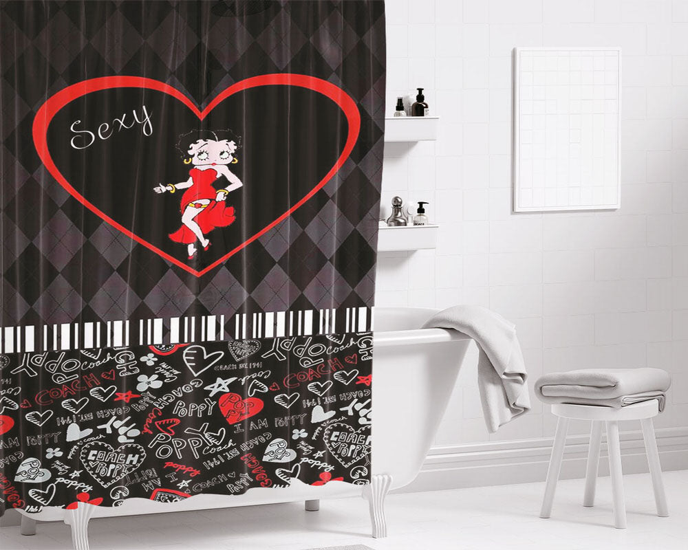 Betty Boo Bathroom Shower Curtain Fabric Waterproof | 66 X 72 Inch