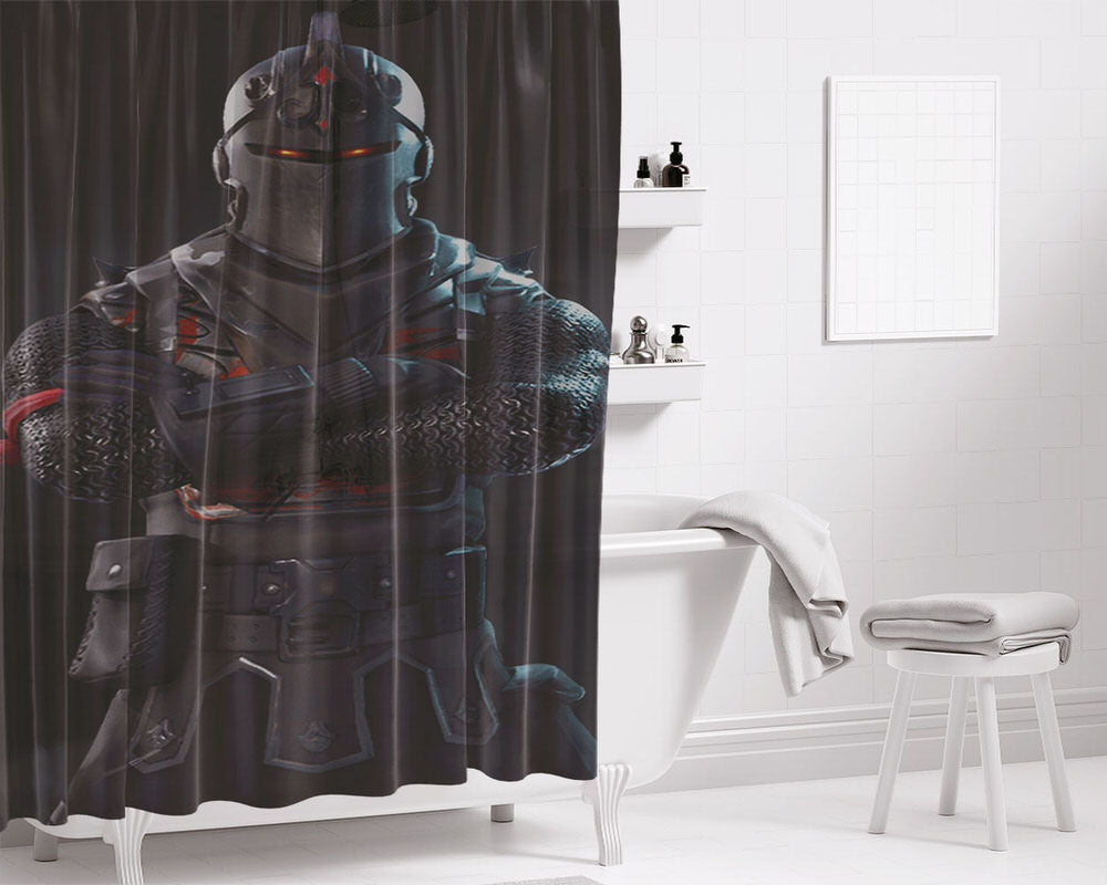 Black Knight Wallpaper Bathroom Shower Curtain Fabric Waterproof | 66 X 72 Inch