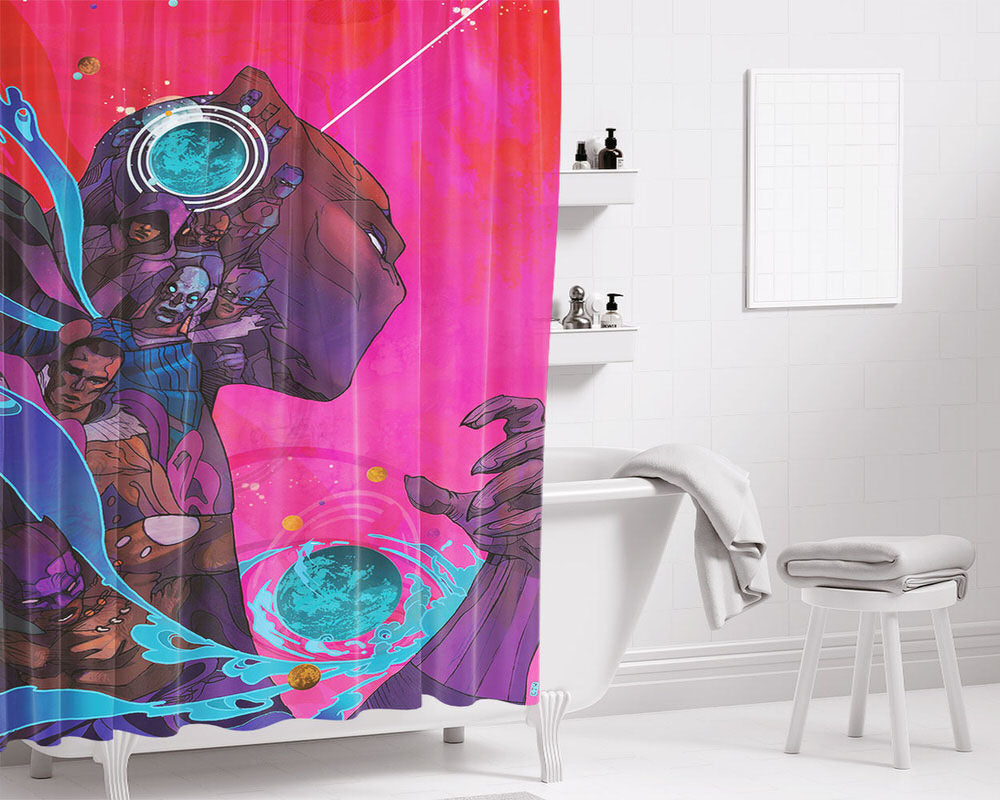 Black Panter Artwork Bathroom Shower Curtain Fabric Waterproof | 66 X 72 Inch