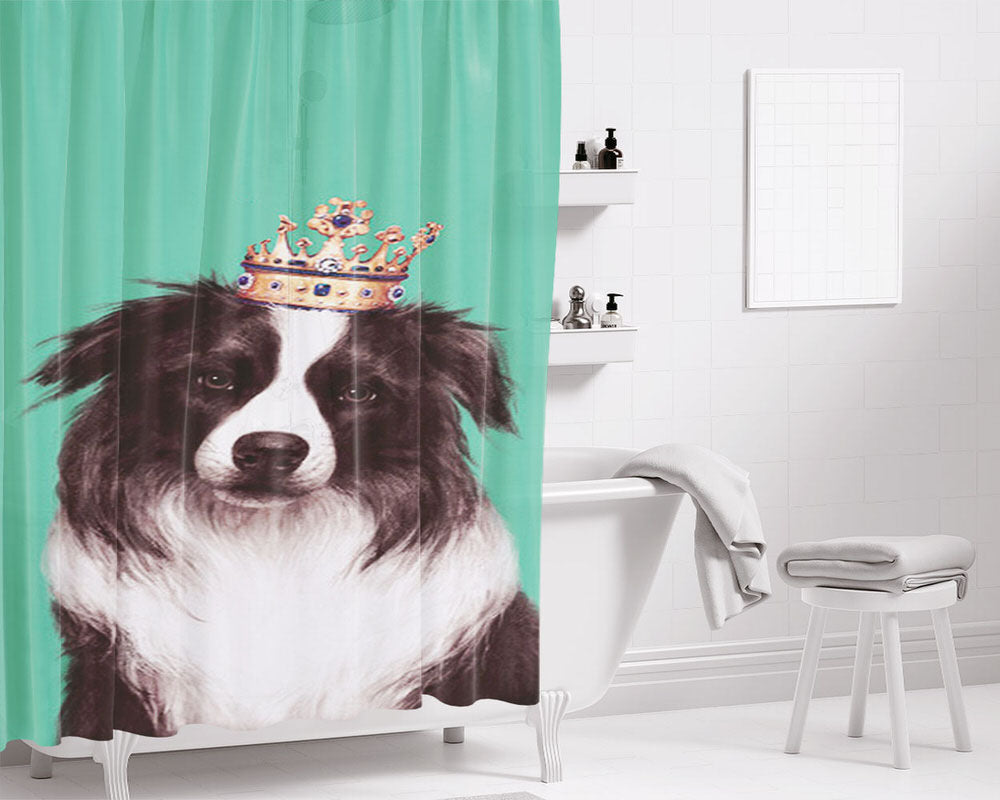 Border Collie Betty Bathroom Shower Curtain Fabric Waterproof | 66 X 72 Inch