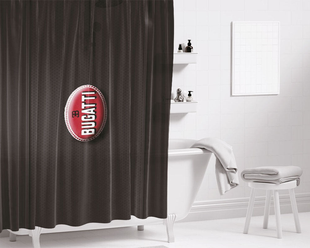 Bugati Leather Background Wallpaper Bathroom Shower Curtain Fabric Waterproof | 66 X 72 Inch