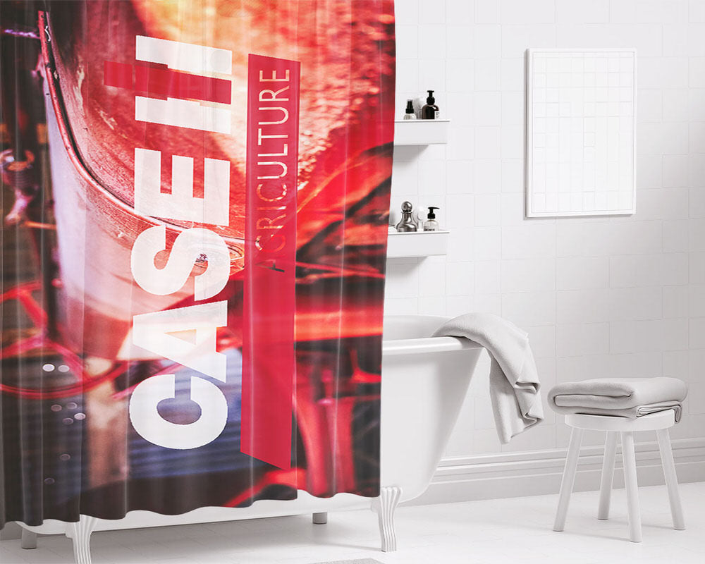 Case Ih Agriculture Logo Red Tractors Bathroom Shower Curtain Fabric Waterproof | 66 X 72 Inch