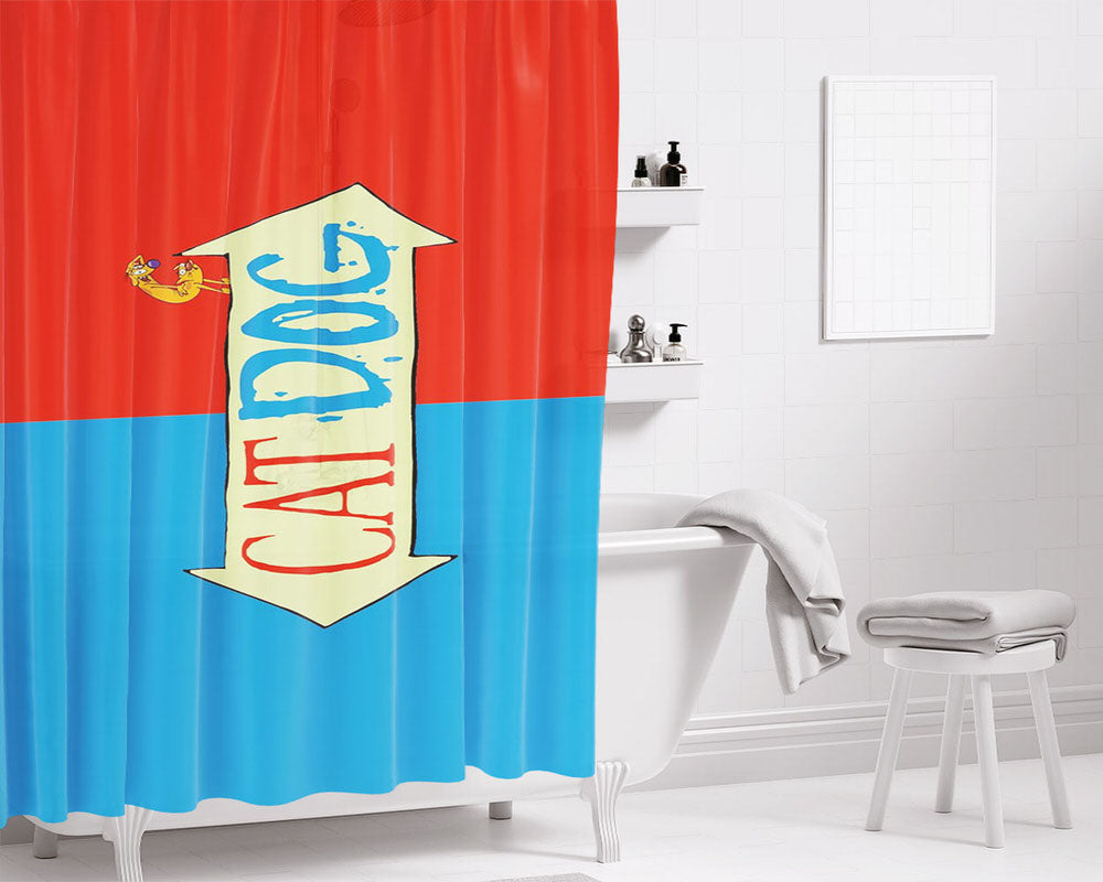 Catdog Tv Series Bathroom Shower Curtain Fabric Waterproof | 66 X 72 Inch