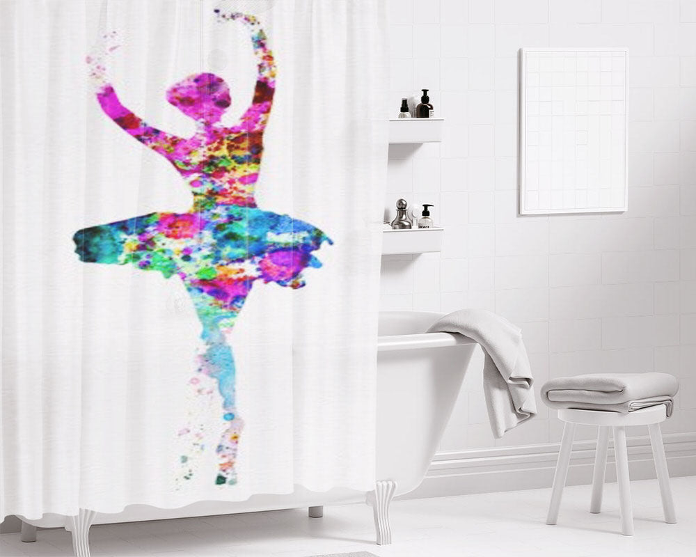 Dance Posters Bathroom Shower Curtain Fabric Waterproof | 66 X 72 Inch