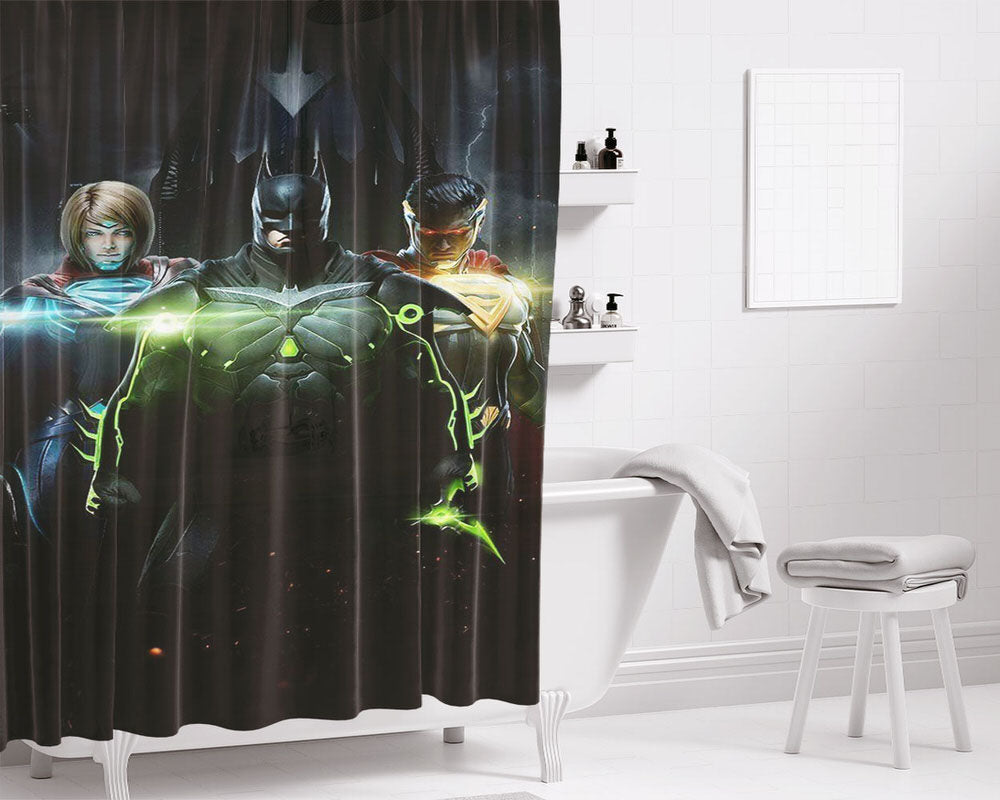 Dc Injustice 2 Wall Bathroom Shower Curtain Fabric Waterproof | 66 X 72 Inch